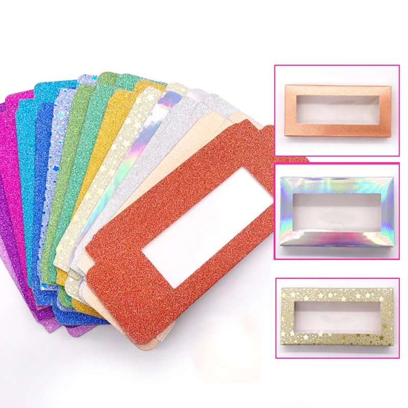 

Wholesale 100pcs/lot Empty False Eyelashes Package Colorful Lashes Packing Paper Boxes For 25mm Mink Eyelashes Cardboard In Bulk