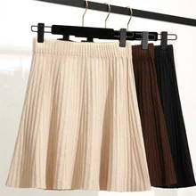 Новое поступление Великолепная Очаровательная Женская тонкая трикотажная юбка с высокой талией модная простая дизайнерская Классическая трапециевидная Женская юбка