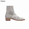 Yomior Italian Fashion Men Shoes Real Cow Leather Pointed Toe Ankle Boots Vintage Zip Cork Formal Dress Chelsea Boots Big Size ► Photo 3/6