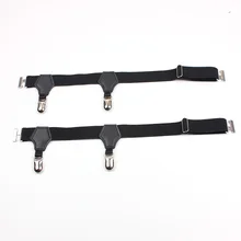 Горячая Распродажа, мужские черные носки, пояс для подтяжек, эластичные, регулируемые, двойные зажимы для уток, носки, аксессуары для подвязок