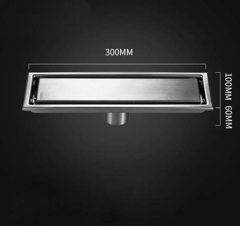 300mm Напольный дренажный Бачок ДЛЯ ДУША 200/300/600 мм 304 Нержавеющая сталь Ванная комната прямоугольник и удлинения ресниц всего за сводом и напольным трапом Невидимый дезодорант ELF215 - Цвет: 300mm