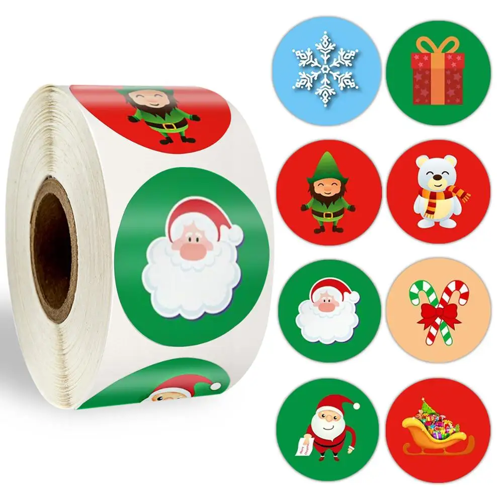 

Christmas Sticker 500 Pcs Cute Sticker Santa Claus Deer Decorative Adhesive Reward Sticker School Supplies Stationery Sticker