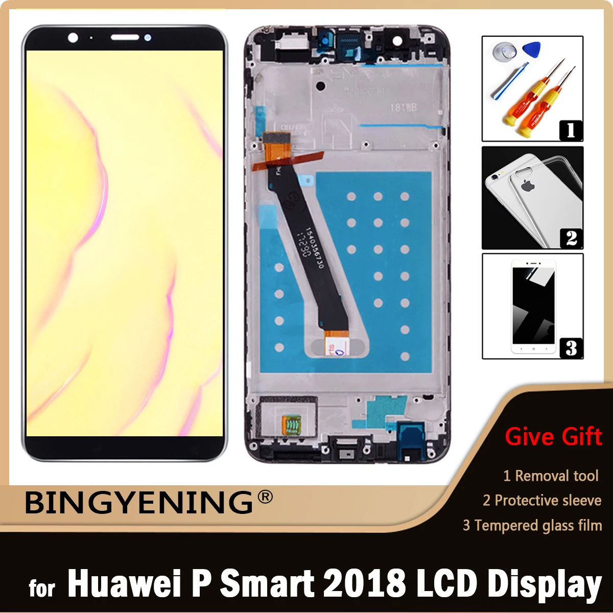 

Original For Huawei P Smart 2018 FIG-LX1/LA1/LX2 LCD Display Screen Touch Digitizer Assembly For 5.65‘’ Enjoy 7S With Frame