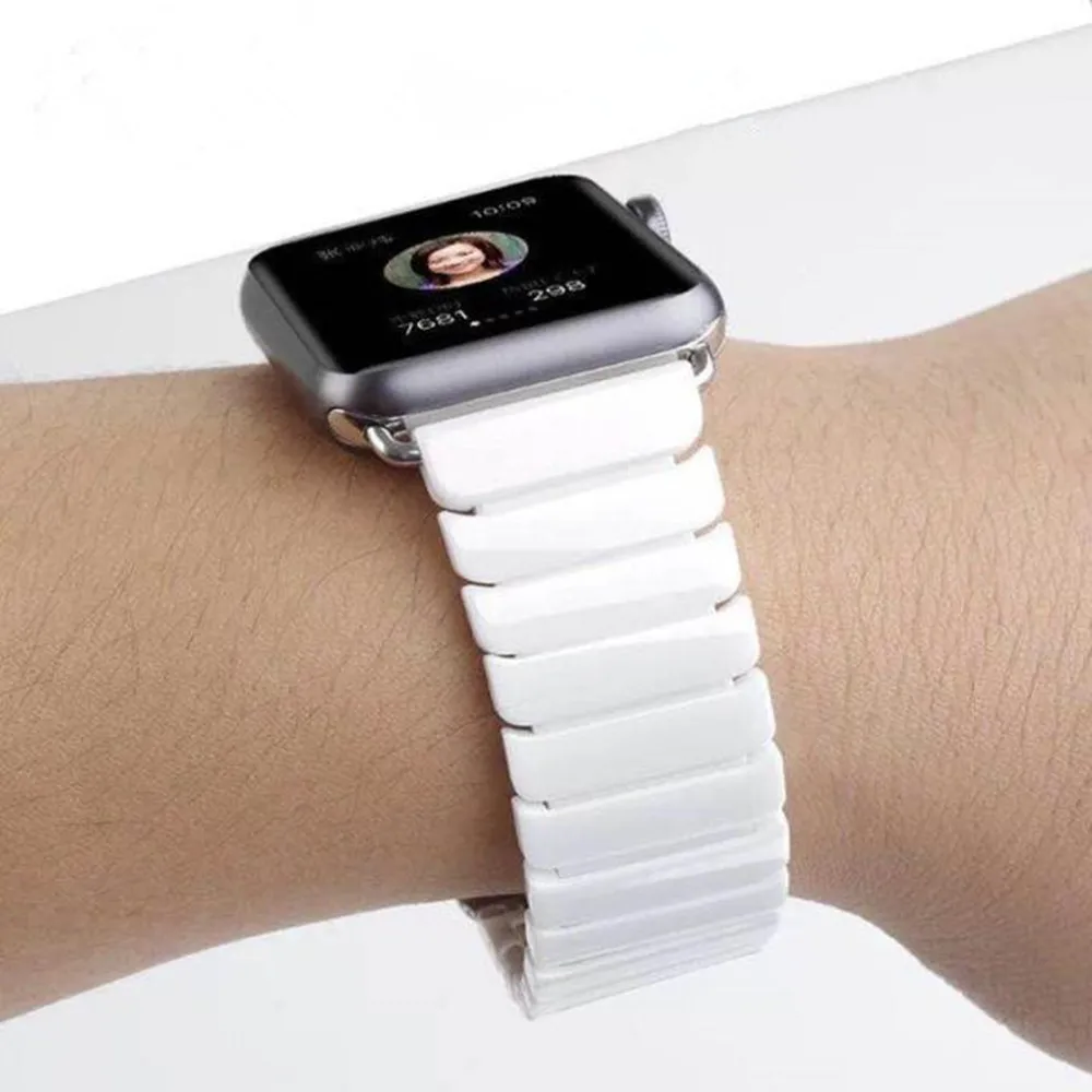 Роскошный керамический ремешок для iWatch серии 4 3 2 1 браслет для Apple Watch Band 42 мм 38 мм 40 мм 44 мм
