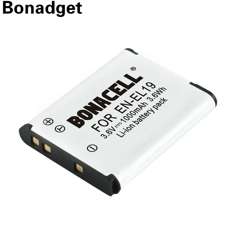 Bonadget 1.0Ah RU EL19 цифровой Камера Батарея для Nikon Coolpix S33 S32 S3600 S3700 S4300 S5200 S6800 S4100 S4150 S4200