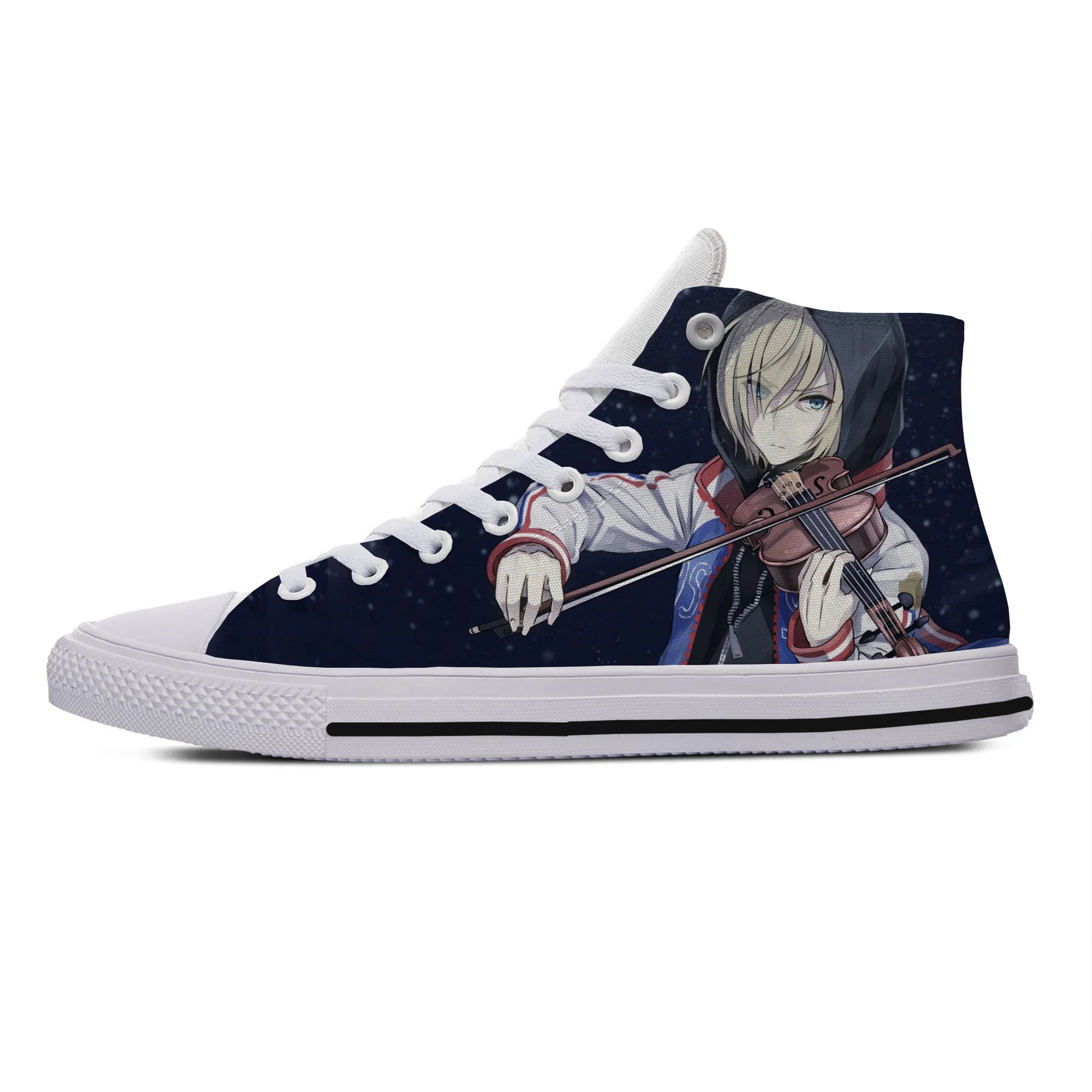 

Student Plimsolls Unisex Anime YURI!!! on ICE Casual Canvas Shoes yuri on ice victor Print Lightweight Fashion board Shoes