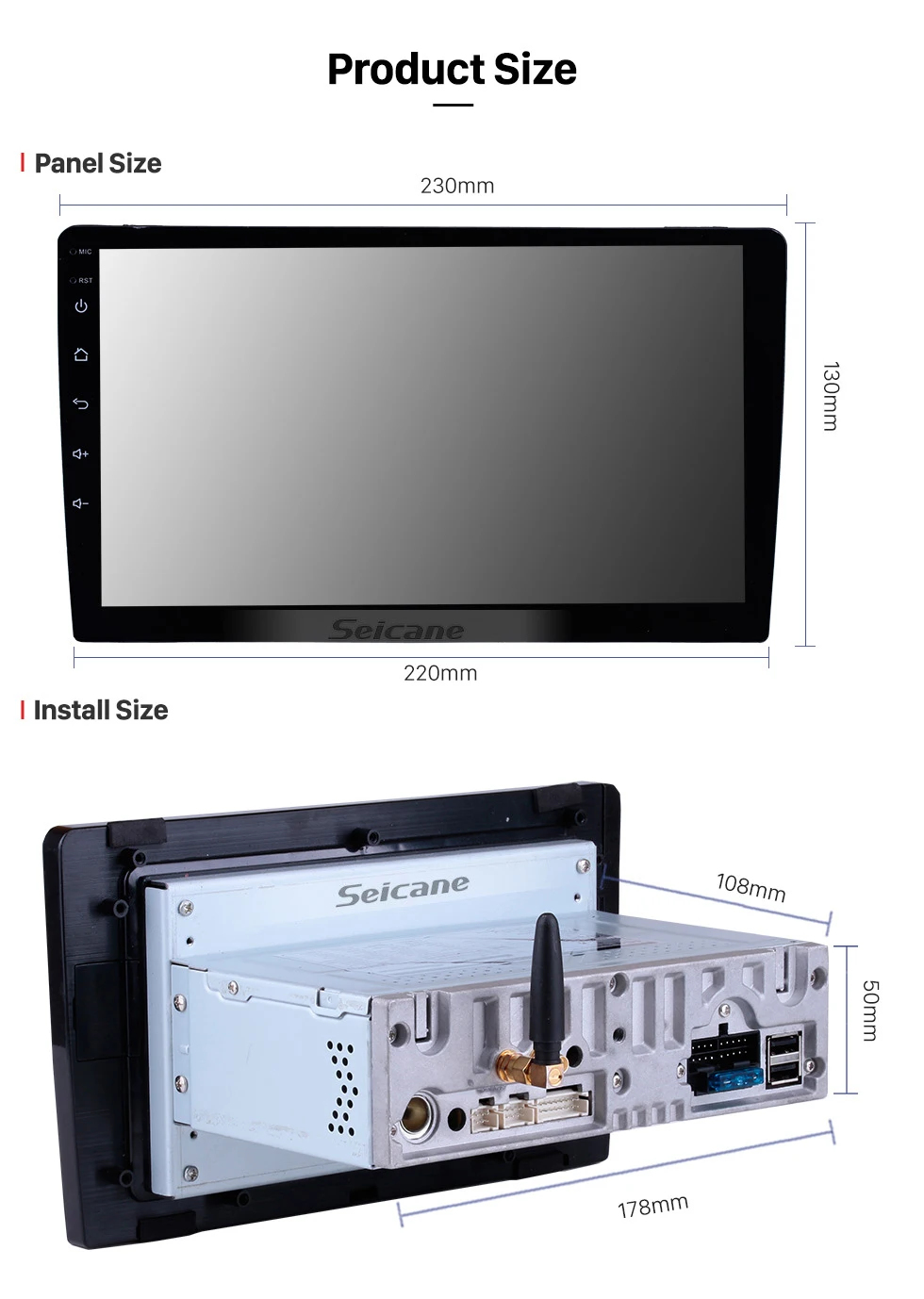 Seicane Universal Car Android 9.0 HD Stereo 1Din For Honda Kia Nissan Suzuki Toyota VW GPS Navi Multimedia Player Support Wifi