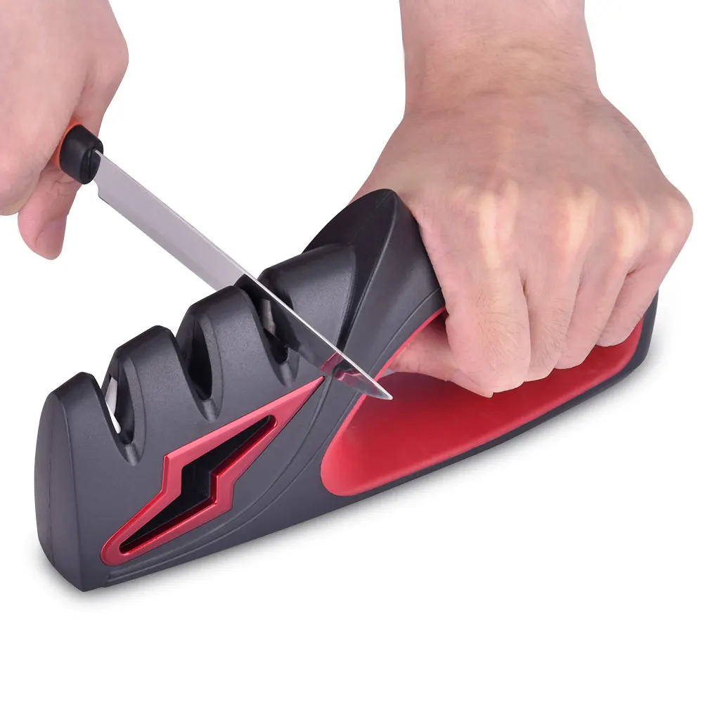 

Knife Sharpener 4 Stage Professional Kitchen Sharpening ( Tungsten Diamond & Ceramic ) Steel Whetstone Sharpening Grindstone