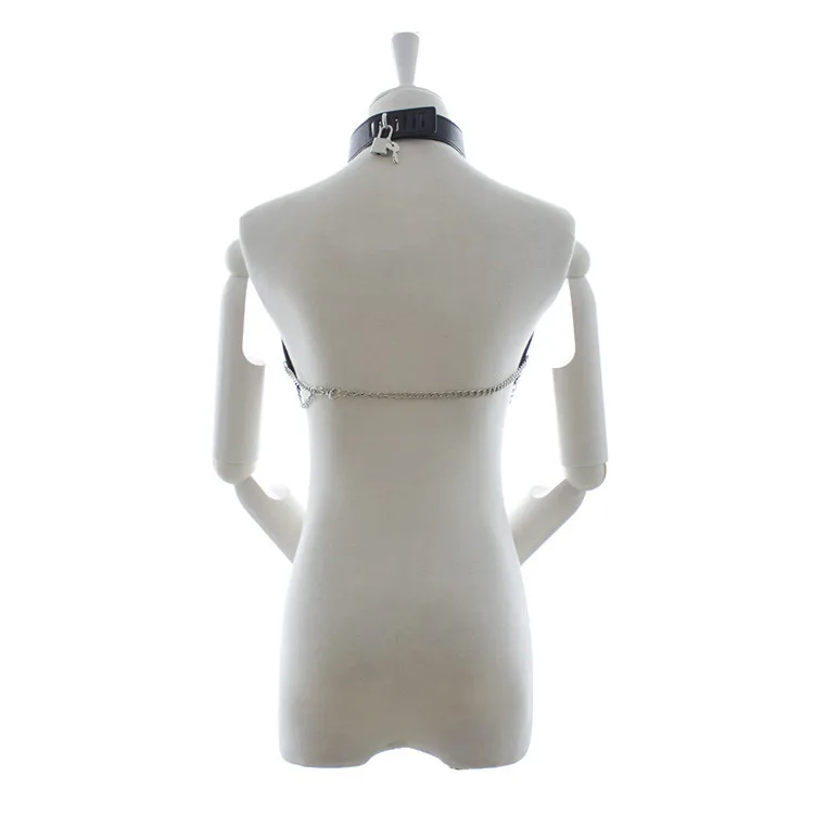 Adults Game Fetish Sexy Bondage Women's Breast Bra Bondage ,Leather&Metal Chain Sexy .Sex Products For Couples (3)