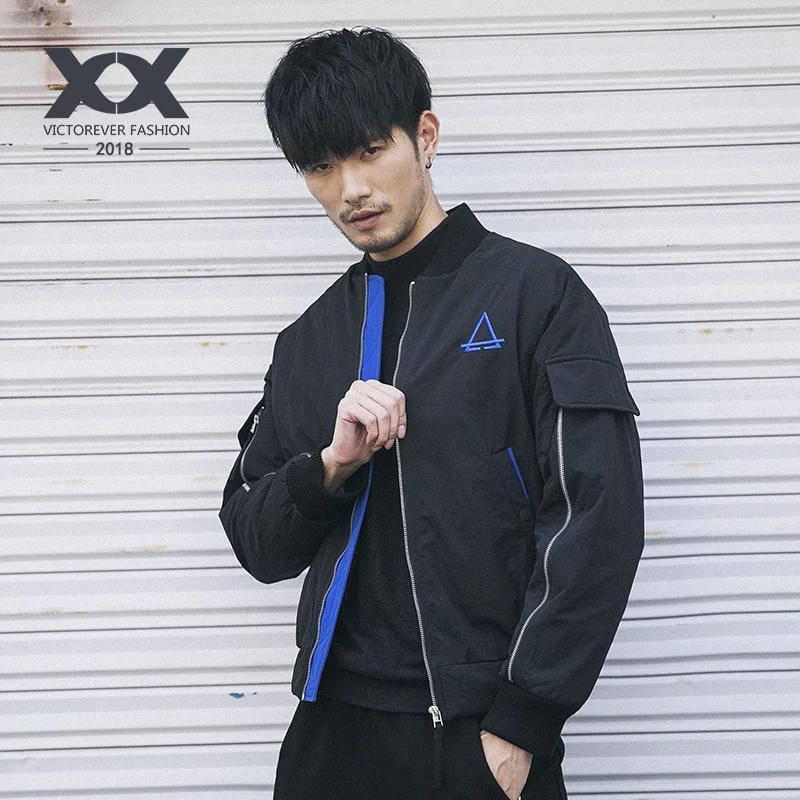 Japanese winter short down jacket men stand collar tide brand embroidery thick warm color contrast men's down casual jacket