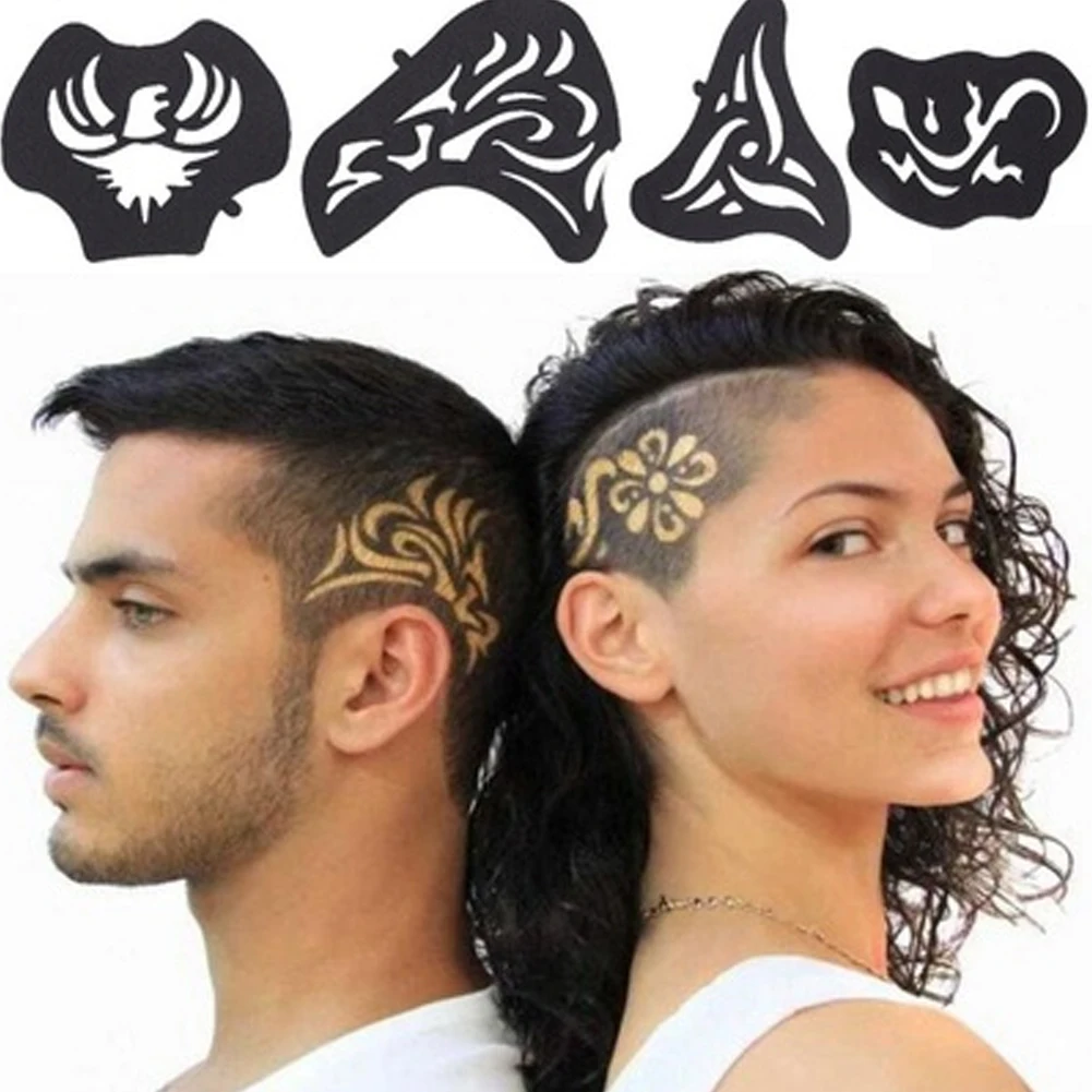 Tattoo Template Set Men Tattoo Patterns Salon Barber Tool Hair Carved