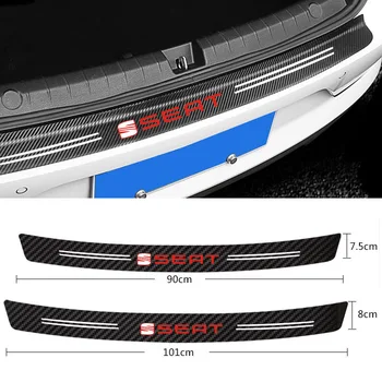 

1PCS Car Trunk Guard Plate Carbon Fiber Protector Stickers for Seat Leon Ibiza cupra Altea Belt Racing car accessories