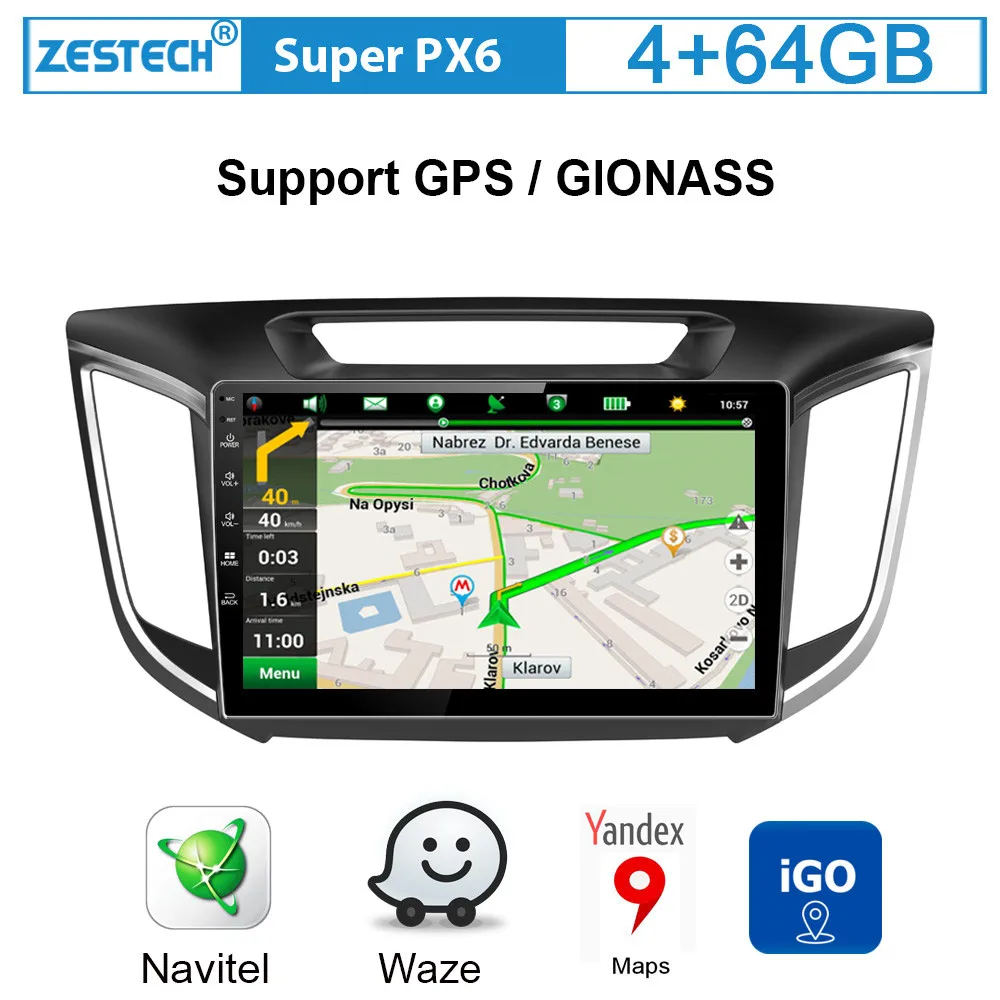 Zetech PX6 Android 9,0 головное устройство автомобиля для hyundai ix25/creta- gps dvd-плеер автомобиля для creta/ix25 Автомагнитола 1 din