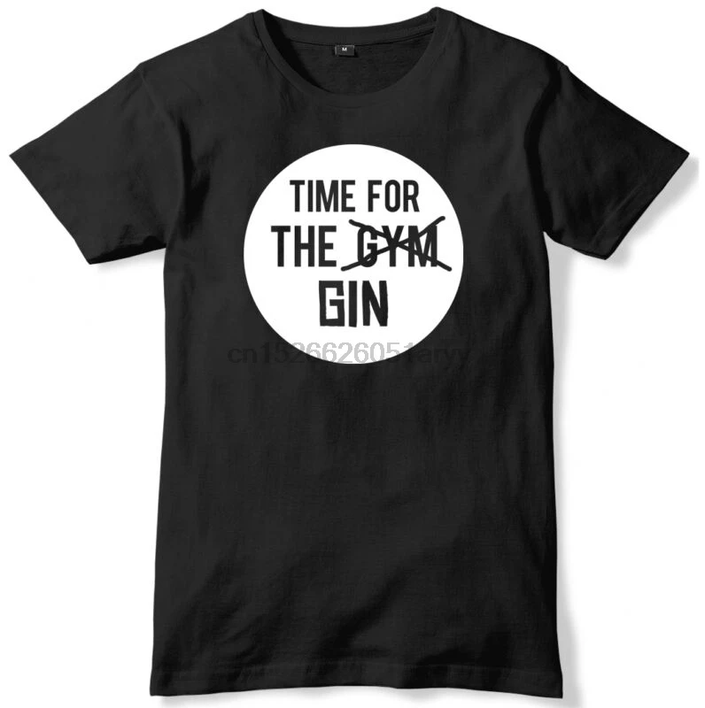 Time For The Gin Мужская забавная футболка унисекс |