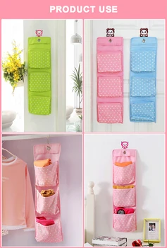 

2/3/4 Pocket Oxford Cloth Dot Pattern Door Hanging Organizer Home Organization And Storage Hanging Closet Hanging Bag Organizer