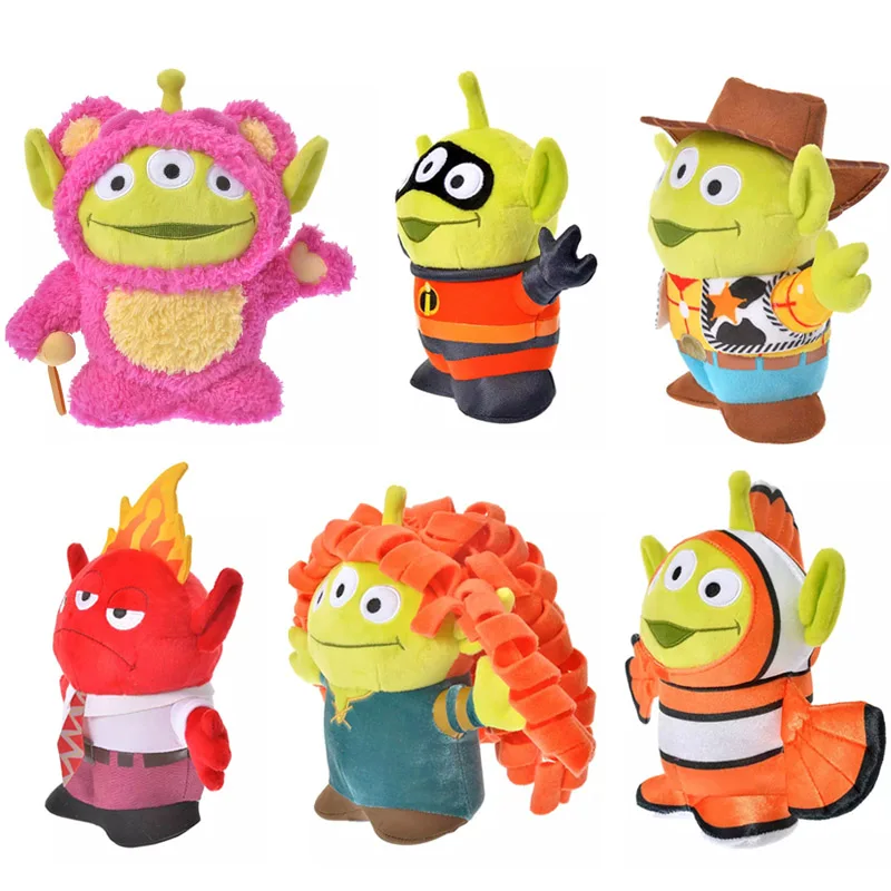

20cm Funny Alien Cosplay Lotso Woody Merida Superman And Anger Disney Princesses Plush Toys Kids Doll Toy Story Birthday Gift