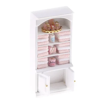

1:12 Doll House Wooden Living Room Bookcase Mini Diy Cabinet Bookcase and Bathroom Cabinet Wooden Living Room Bookcase