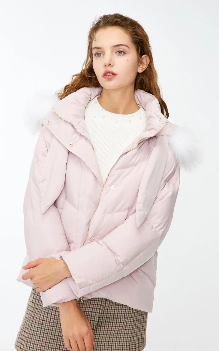 Vero Moda женский меховой воротник с капюшоном галстук-ап свободный пуховик парка пальто | 318423506