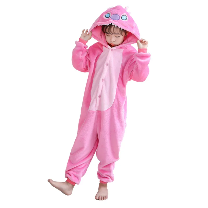 Kid Adult Stitch Kigurumi Onesie Women Animal Costume Fancy Soft Anime Cosplay Sleepwear Child Boy Girl Winter Jumpsuit