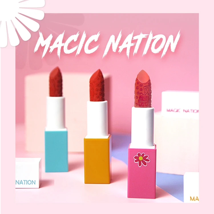 

Flowers Dynasty Velvet Matte Lipstick 4 colors Foggy Pigment Long lasting Waterproof Silky Touch Charming Nude Lips Makeup