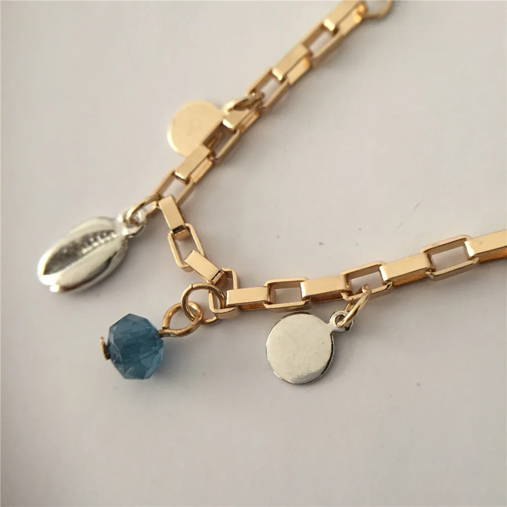 New Fashion Simple Design Thin and Short Necklace Gold and Rhodium Color Chain Layered Necklace for Women Girl