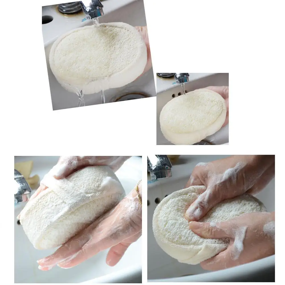 High Quality 1PC Natural Loofah Sponge Bath Rub Exfoliate Bath Towel Body Healthy Massage Brush