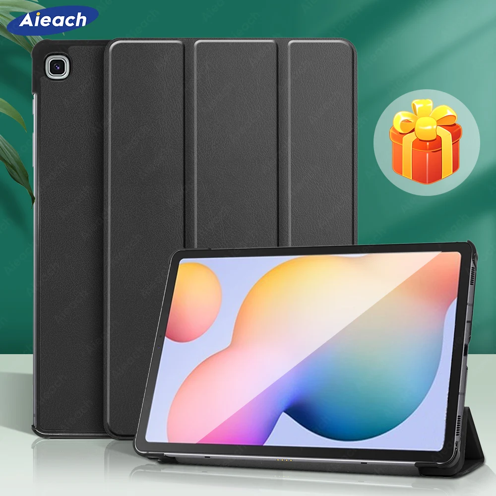 Leather Trifold Stand Case For Samsung Galaxy Tab A 10.1 2019 8.0 S5e Smart Sleep Wake Cover For Galaxy Tab S7 Plus S6 Lite Case-0