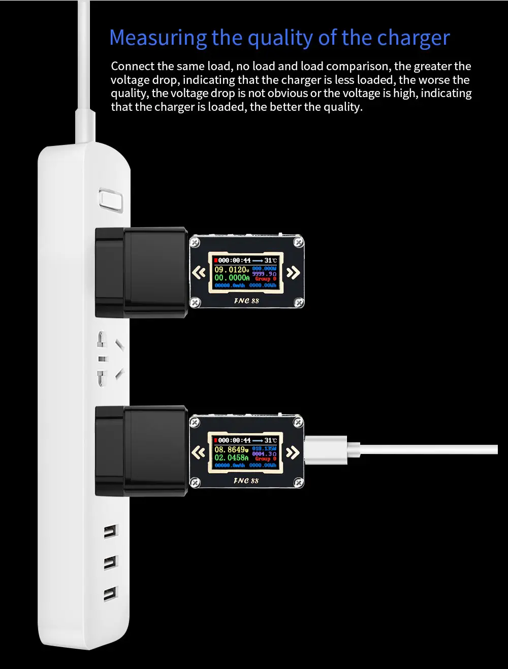 FNC88 тип-c PD триггер USB-C Вольтметр Амперметр Напряжение 2 способ измеритель тока мультиметр PD зарядное устройство батарея USB Тестер