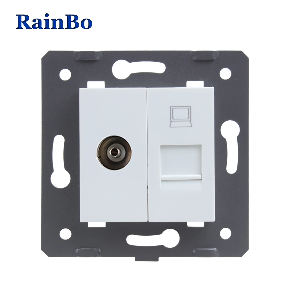RainBo стандарт ЕС ТВ+ гигабит CAT6A супер-экранированный компьютер RJ45 разъем diy части-стена без-стекло-панель A8 ТВ COCJW