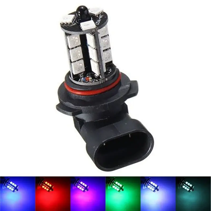 

2x 9050 5050 LED 27 SMD RGB Car Headlight Fog Light Lamp Bulb + Remote Control