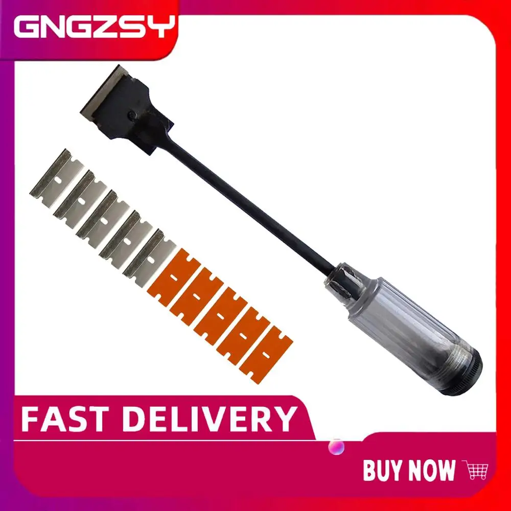 

Long Handle Steel Razor Scraper Clean Tool Vinyl Carbon Fiber Film Car Wrap Sticker Remove Squeegee Window Car Cleaning Tool E38