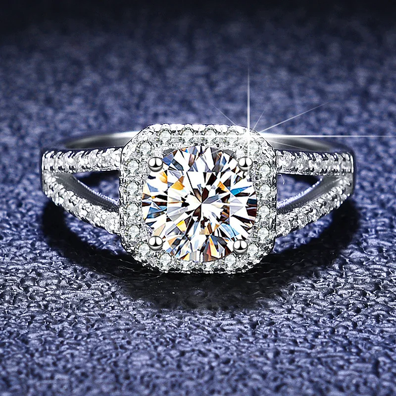 Inbeaut 925 серебро принцесса квадратный D Цвет пройти Diamond тесты 1 ct Цветок