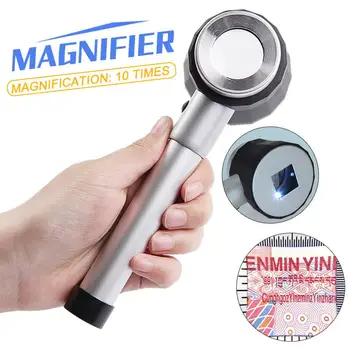

Hand Held Magnifier Biological Desktop Education Jewelry School Scale 10x Durable Portable Glass Lens Teaching Supplies