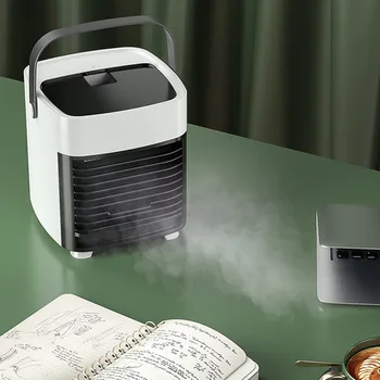 

1pc Rechargeable Desktop Air Conditioner Conditioning USB Mini Air Cooler Digital Display Cooling Fan for Office Home Vehicle