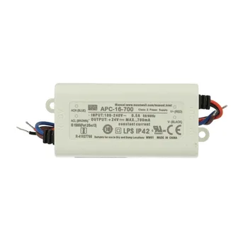

MEANWELL MW16700 Led Driver DC MeanWell APC-16-700 transformer 700mA 9V-24V DC 16W constant current IP42