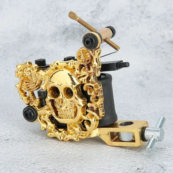 

Coil tattoo machine professional high quality 10 wraps gold emboss wrap coil alloy tattoo machine tattoo shader machine for