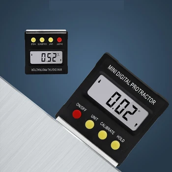 

Electronic Protractor Digital Inclinometer 0-360 Aluminum Alloy Digital Bevel Box Angle Gauge Meter Magnets Base Measuring tool