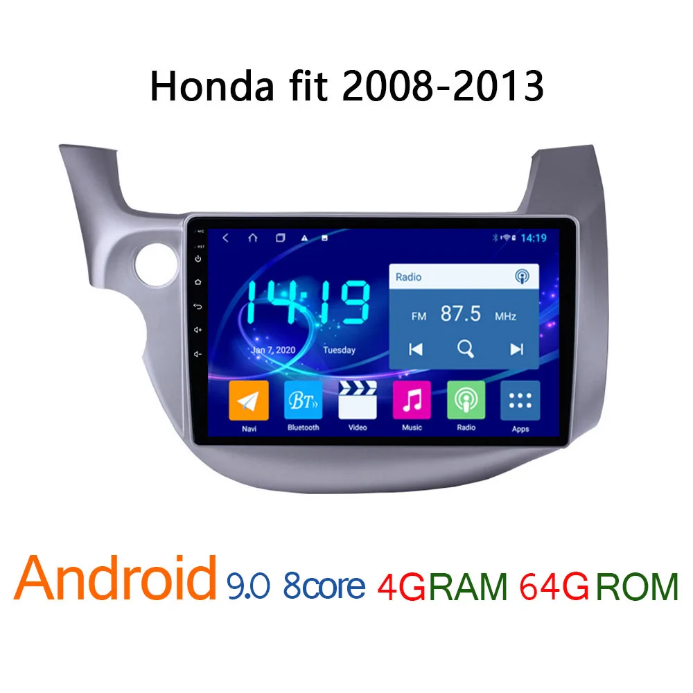 Автомобильный радиоприемник для Honda fit 2008 2013 android 4G + 64G DVD мультимедийный плеер