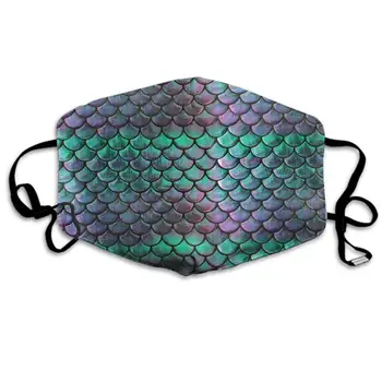 

Winter Norse Warmer, Comfortable Two Layer Green Mermaid Scale Style Anti Dust Face Mask Cover Mouth for Adults and Teens