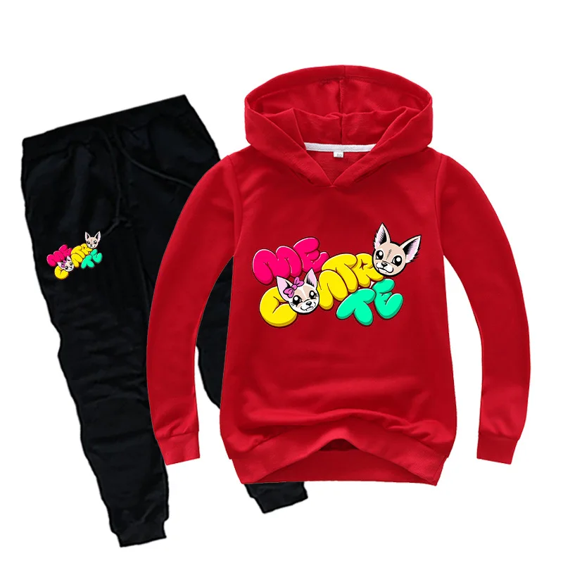 Комплект одежды для маленьких мальчиков, комплекты одежды для подростков с героями мультфильмов «Me Contro Te», детский спортивный костюм, костюм для девочек, толстовки+ штаны, костюмы из 2 предметов - Цвет: Red