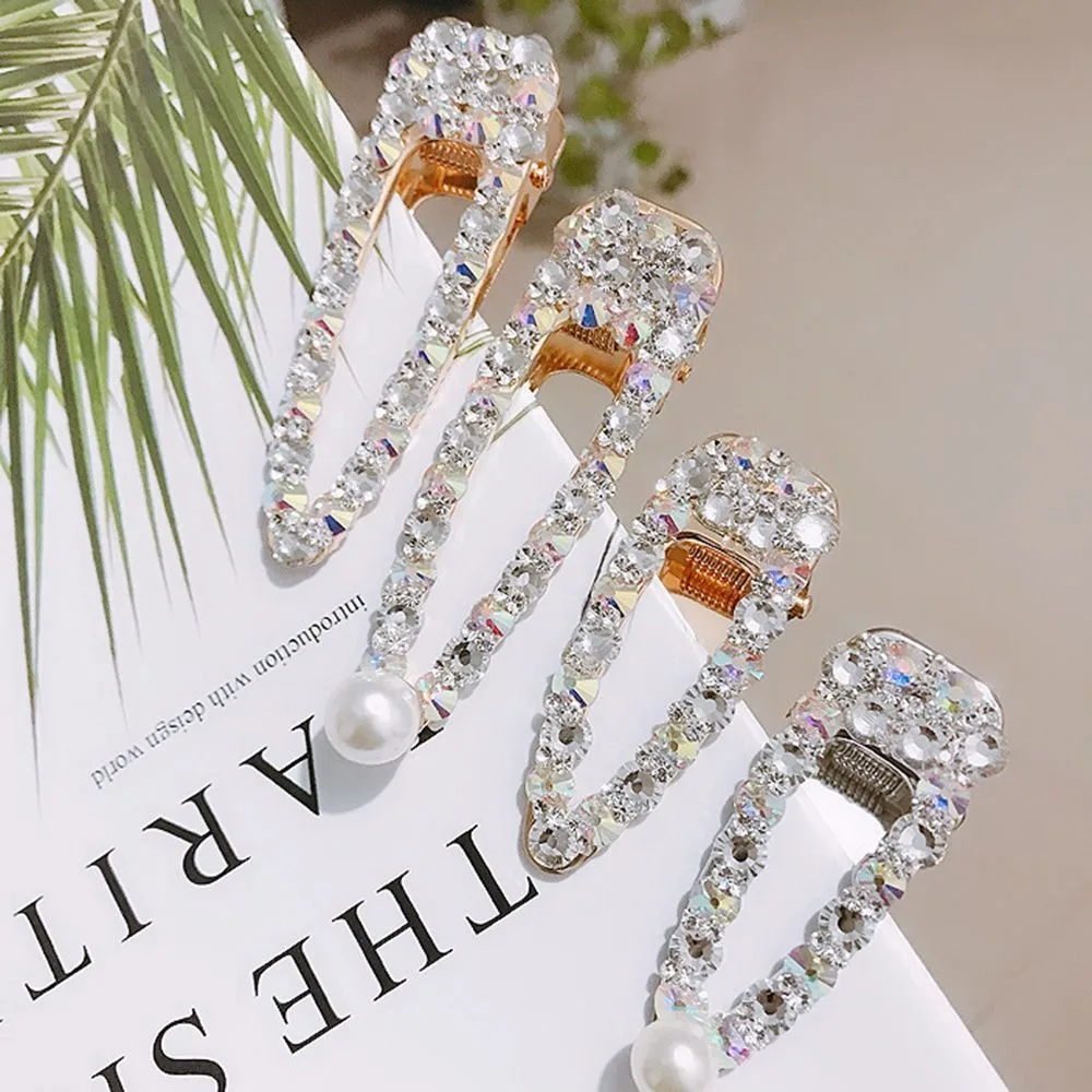 Korea Vintage Crystal Rhinestones Flower Hairclips Hairpins Geometric Hairgrip for Women Hair Accessories 1 Korea Vintage Crystal Rhinestones Flower Hairclips Hairpins Geometric Hairgrip for Women Hair Accessories 2