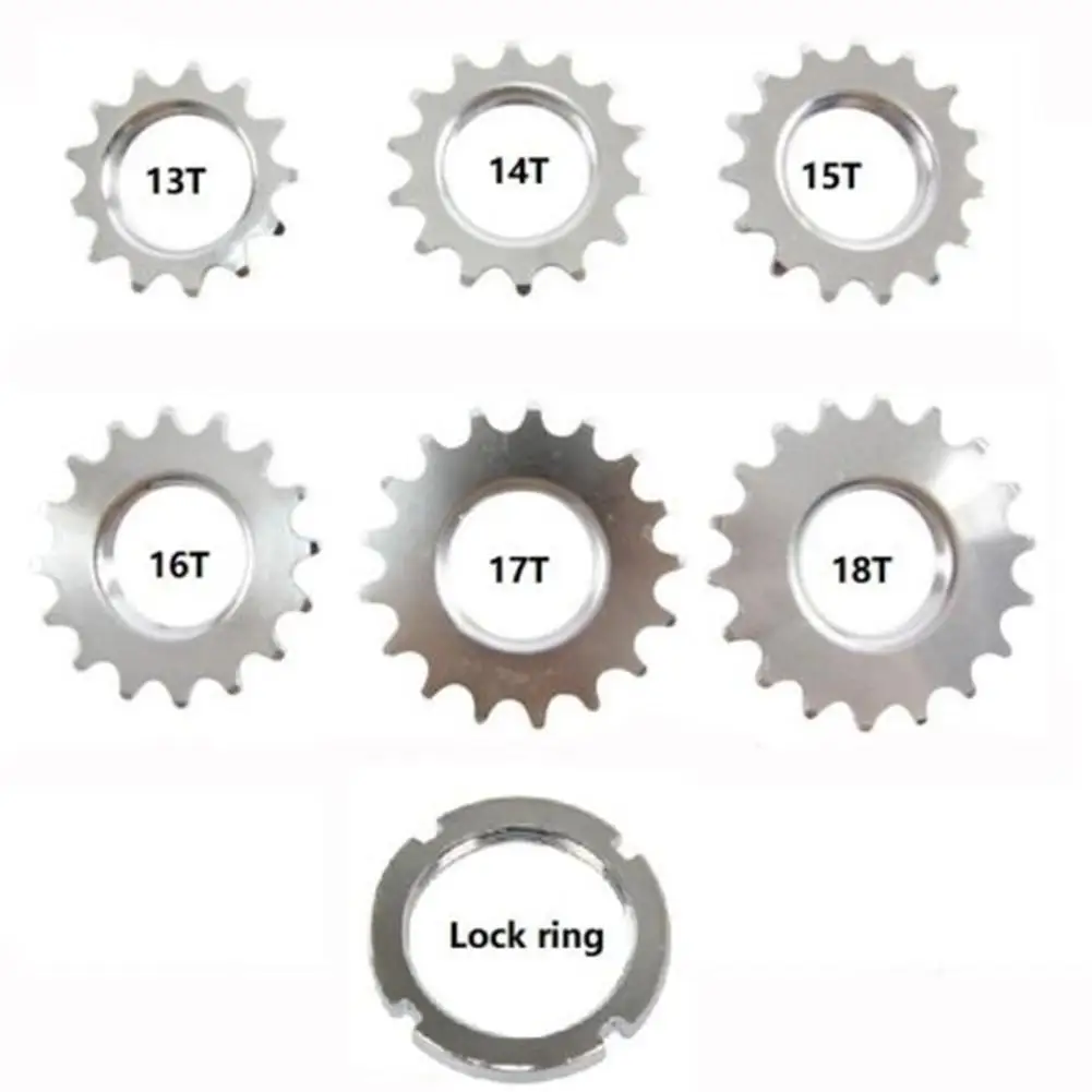 13/14/15/16/17/18T Fixed Gear Track Bike Single Speed 1/8inch Steel Cog Lock Ring Bicycle Accessories Replacement Parts