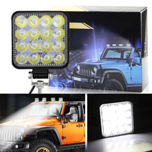 1Pcs 16LED Car Daytime running Light Flood Beam Bar Car SUV ATV Off-Road Driving light IP68 48W Spot Flood led SUV DRL Fog Lamp