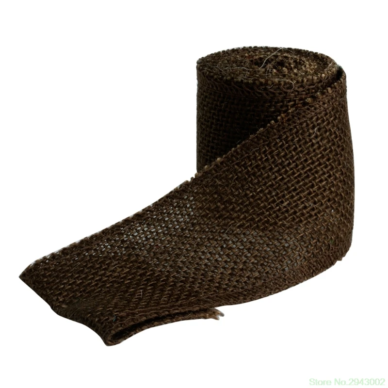 DIY 2 м натуральный джут Hessian Мешковины Ленты деревенский свадебный пояс ремень ремесло D08D - Цвет: Coffee