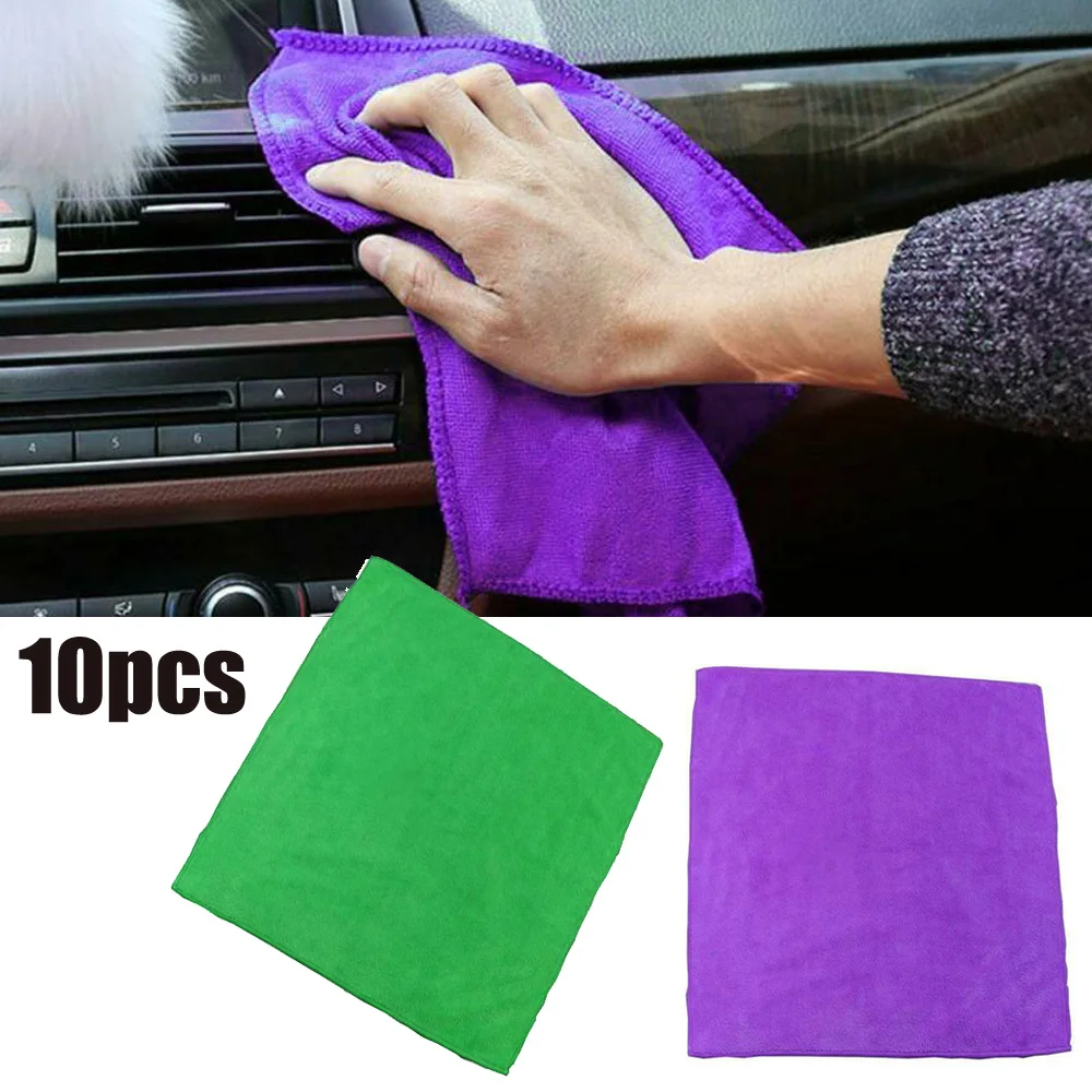 Smooth and strong 10x Car Washing Towel Clean Wash Cloth Absorbent Microfiber Home Kitchen 25x25cm