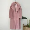 2022 New Women Winter Warm Faux Fur Coat Thick Women Long Coat Turn Down Collar Women Warm Coat Casaco Feminino ► Photo 1/6