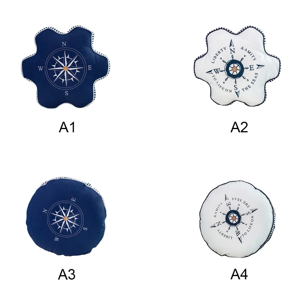 Mediterranean embroidery pillow compass pillow child room creative sofa round cushion Furnishing Decor