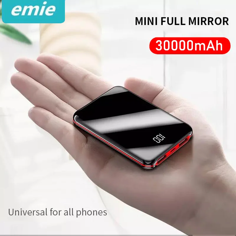 Mi ni power Bank 30000 мАч для iPhone 8 Xs Xiaomi mi bank Pover зарядное устройство 2 usb порта Внешняя