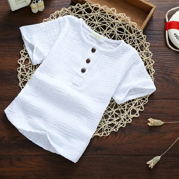 Linen 21 Cotton Baby Boy Girl Summer T Shirts New Toddler Comfortable Tops Tee Children Clothing Kids Button 2 8t T Shirts Aliexpress