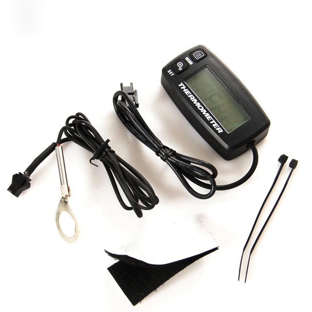 Temperature Gauge Yooreal Digital Engine Meter Tachometer And Hour Meter Removable Temp Probe Waterproof For Scooter Snowblower Mini Bike Motorcycle Lawn Tractor Generator Dump Truck Par Meter